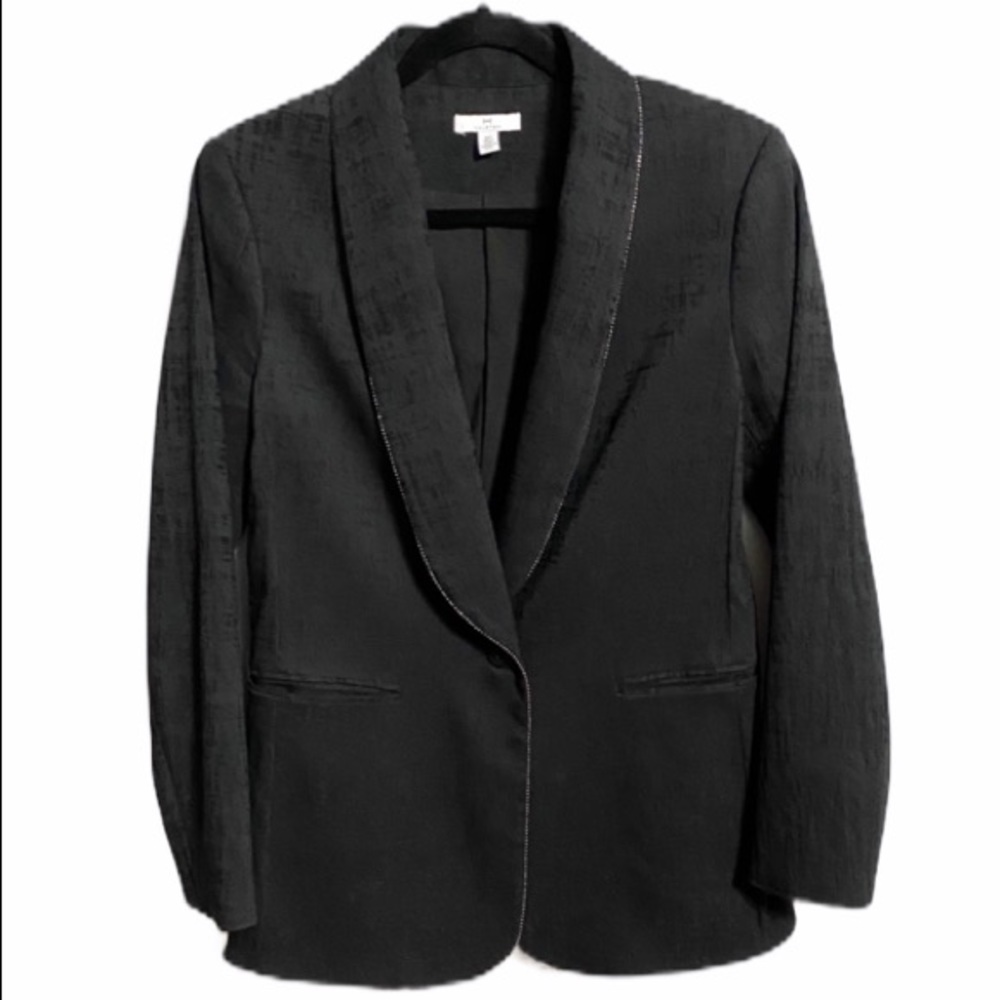 H by Halston Black Sparkle Trim Blazer